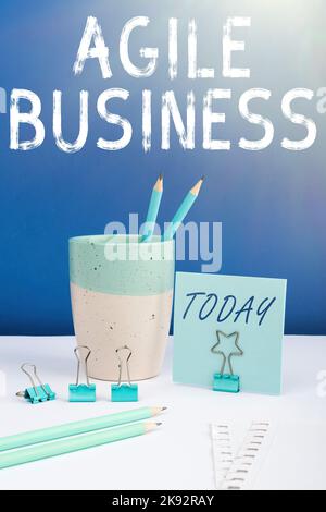 Text caption presenting Agile Business. Business idea capability of adjusting quickly to the market s is trend Stock Photo