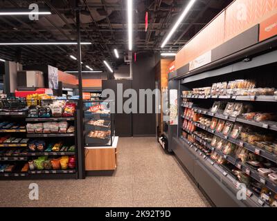 The interior of the Amazon Go store in New York City.  Photo by Francis Specker Stock Photo