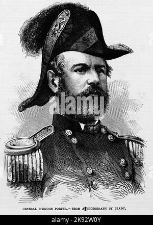 Portrait of General Fitz John Porter. 1862. 19th century American Civil War illustration from Frank Leslie's Illustrated Newspaper Stock Photo