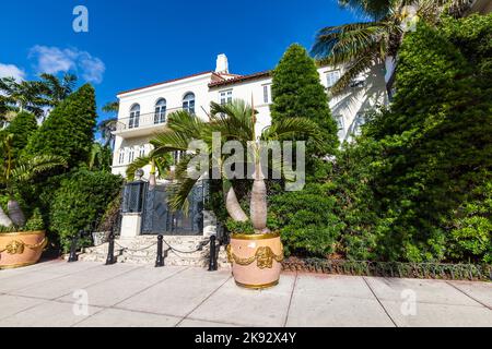 MIAMI, USA - AUG 5, 2013: Versace mansion. In 1997 the world gasped as Gianni Versace was shot to death on the doorstep of his Miami South Beach mansi Stock Photo