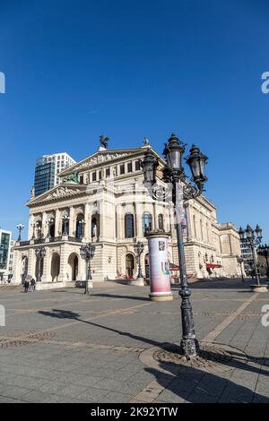 FRANKFURT, GERMANY - FEB 22, 2015: The Old opera house in Frankfurt, Germany. The old Opera House was builded in 1880, The architect is Richard Lucae. Stock Photo