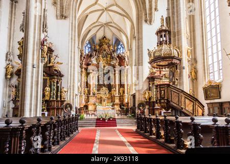 KREMS, AUSTRIA - APR 23, 2015: interior of Piarist  Church on March 21, 2015 in Krems, Austria. The Church was built in the early 17th Century. Stock Photo