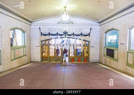 NEW YORK CITY - JULY 12, 2010: Entrance of historic Grand Central Terminal in New York.. Opened in 1913, 750,000 people now pass through Grand Central Stock Photo