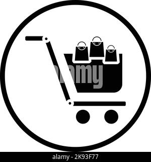 Basket carry cart icon Stock Vector
