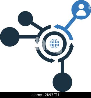World network digital icon Stock Vector