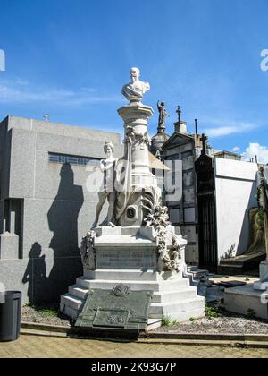 BUENOS AIRES, ARGENTINA - JAN 26, 2015: Old gravestones in famous La Recoleta Cemetery in Buenos Aires, Argentina. Stock Photo
