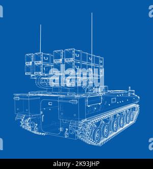 Military track missle system. Vector Stock Vector