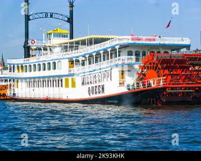 HAMBURG - GERMANY, MARCH 28: the Missisippi Queen built in 1987 is a famous destination for tourists to get the Mississippi feeling on March 28,2011 i Stock Photo