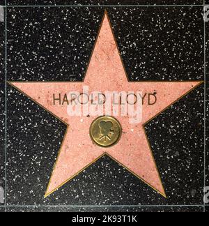 HOLLYWOOD - JUNE 24: Harold Lloyds star on Hollywood Walk of Fame on June 24, 2012 in Hollywood, California. This star is located on Hollywood Blvd. a Stock Photo