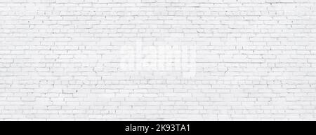 grunge white brick wall, whitewashed brickwork background Stock Photo