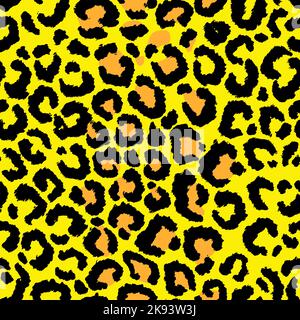 Leopard imitation seamless yellow pattern. Vector illustration Stock Vector