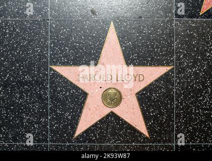 HOLLYWOOD - JUNE 26: Harold lloyds star on Hollywood Walk of Fame on June 26, 2012 in Hollywood, California. This star is located on Hollywood Blvd. a Stock Photo