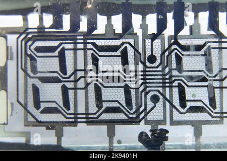 disassembled old digital display mechanism, macro Stock Photo