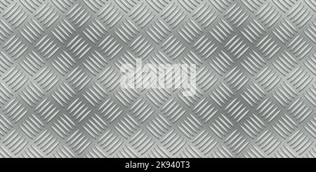 Aluminum checkerplate industry realistic seamless pattern Stock Vector