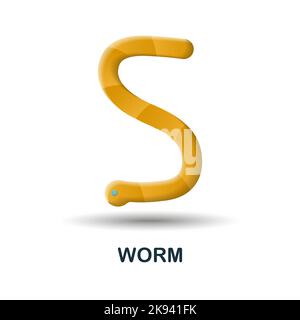 Worm icon. 3d illustration from fishing collection. Creative Worm 3d icon for web design, templates, infographics and more Stock Vector