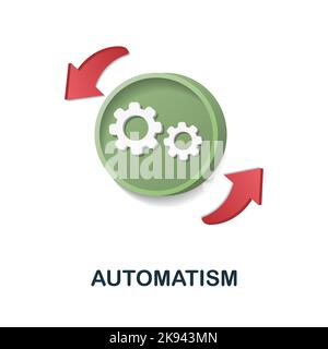 Automatism icon. 3d illustration from human productivity collection. Creative Automatism 3d icon for web design, templates, infographics and more Stock Vector