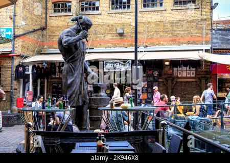 LONDON, GREAT BRITAIN - MAY 17, 2014: This is the Camden Lock Market, which is located on the site of the previously existing stables. Stock Photo