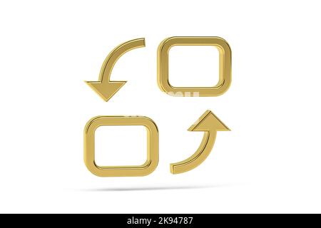 Golden 3d interaction icon isolated on white background - 3d render ...