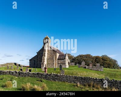 Exterior of St Aidans Church, Throckrington, Northumberland, UK Stock Photo