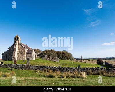 Exterior of St Aidans Church, Throckrington, Northumberland, UK Stock Photo