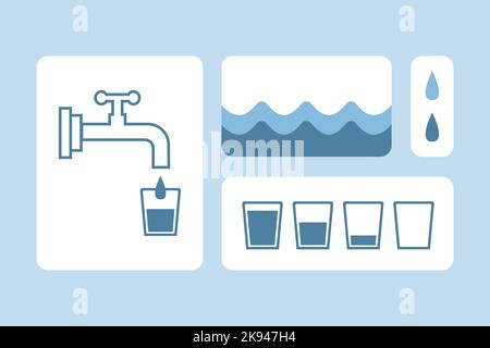 Water faucet vector illustration. Water consumption concept Stock ...