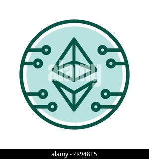 Cryptocurrency black line icon. Virtual money. Stock Vector