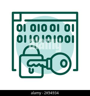 Encryption line icon. Virtual money. Stock Vector