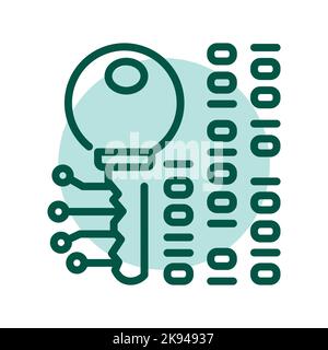 Digital key line icon. Virtual money. Stock Vector