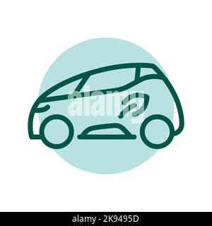 Eco car olor line icon. Pictogram for web page Stock Vector