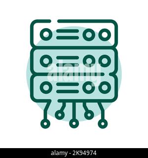 Database line icon. Virtual money. Stock Vector