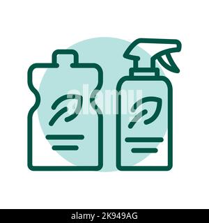 Eco household clean products olor line icon. Pictogram for web page Stock Vector
