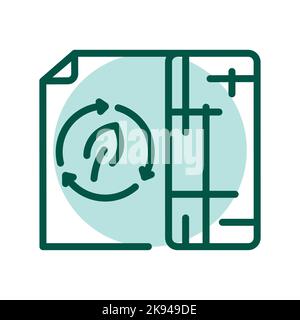 Eco roll fabric olor line icon. Pictogram for web page Stock Vector