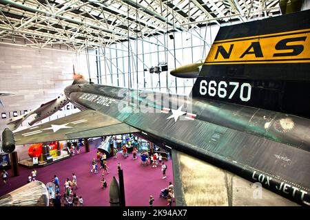 WASH DC - July 10: National Air and Space museum in Washington was established in 1946 and holds the largest collection of historic aircraft and space Stock Photo