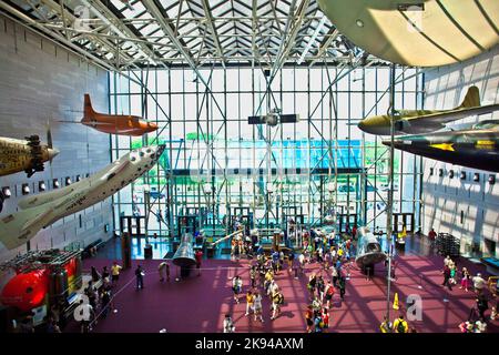 WASH DC - July 10: National Air and Space museum in Washington was established in 1946 and holds the largest collection of historic aircraft and space Stock Photo