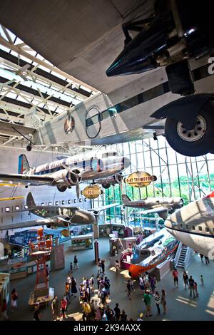 Washington, USA - July 14, 2010:  National Air and Space museum in Washington was established in 1946 and holds the largest collection of historic air