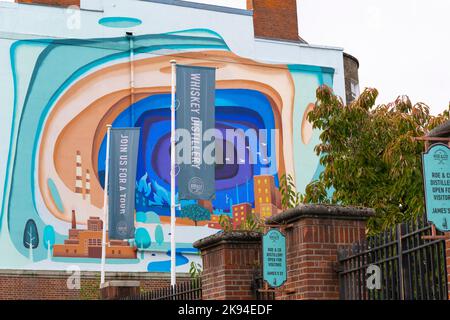 Ireland Eire Dublin Roe & Co whiskey whisky distillery former Guinness Power Station founded George Roe 19th century once largest exporter entrance Stock Photo