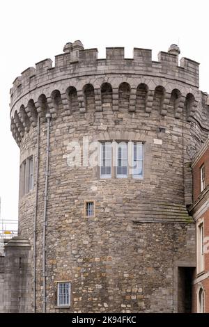 Ireland Eire Dublin Dublin Castle medieval Norman Record Tower Wardrobe Tower 1226 was prison was Garda Police Museum now Treasury Building Stock Photo