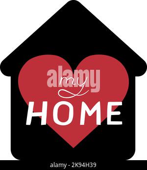 House with heart vector hand drawn monoline logo icon real estate one ...