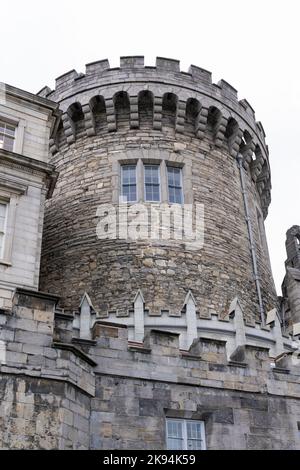 Ireland Eire Dublin Dublin Castle medieval Norman Record Tower Wardrobe Tower 1226 was prison was Garda Police Museum now Treasury Building Stock Photo