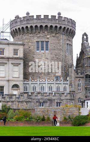 Ireland Eire Dublin Dublin Castle medieval Norman Record Tower Wardrobe Tower 1226 was prison was Garda Police Museum now Treasury Building Stock Photo