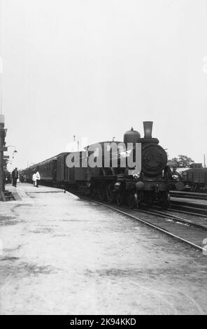 The State Railways, SJ CC 672. View on steam locomotive and damaged ...