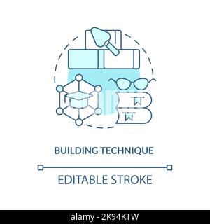 Building memory technique concept turquoise icon Stock Vector