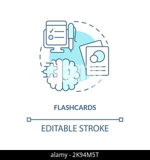 Flashcards concept turquoise icon Stock Vector