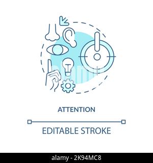 Pay attention on ideas concept turquoise icon Stock Vector
