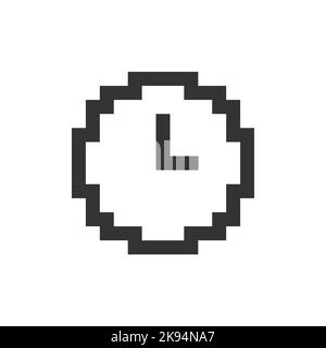 Clock pixelated ui icon Stock Vector