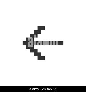 Leftwards arrow pixelated ui icon Stock Vector
