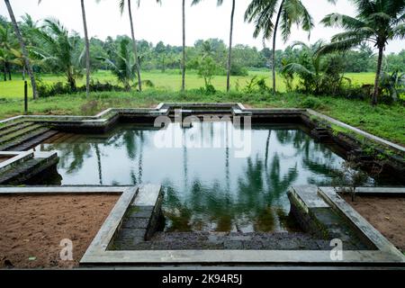 Beautiful temple fresh water ponds from Kerala Stock Photo