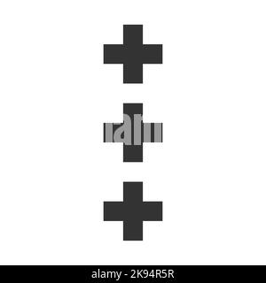 Three vertical dots menu pixelated ui icon Stock Vector
