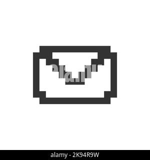 Unread message pixelated ui icon Stock Vector