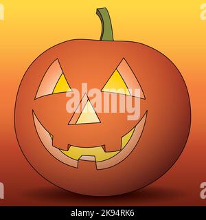 Halloween pumpkin, traditional popular celebration, vector illustration Stock Vector